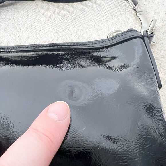 Coach Poppy Patent Leather Swingpack 42872 Black Crossbody Bag - Picture 5 of 8